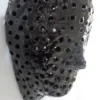 Scultura Fetish Mask in ceramica nera