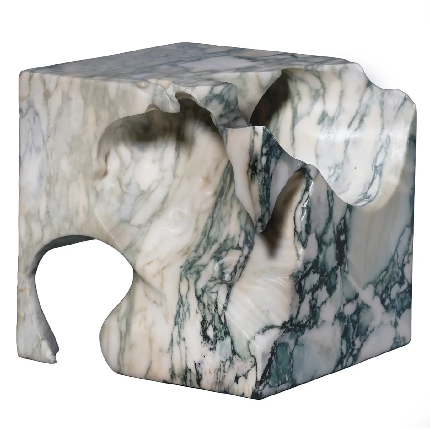Scultura Fragile As The World In Marmo Verde