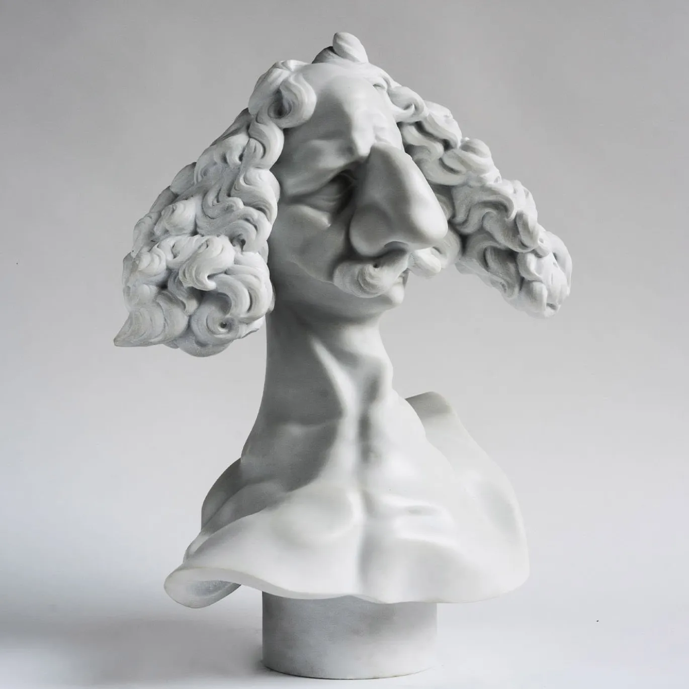 Scultura Genio della Scienza in Marmo Bianco di Carrara