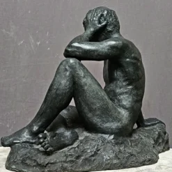 Scultura Il Pensatore in Bronzo Verde