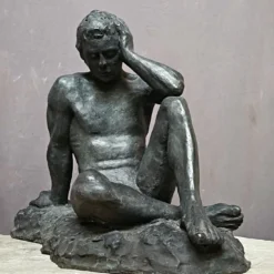 Scultura Il Pensatore in Bronzo Verde