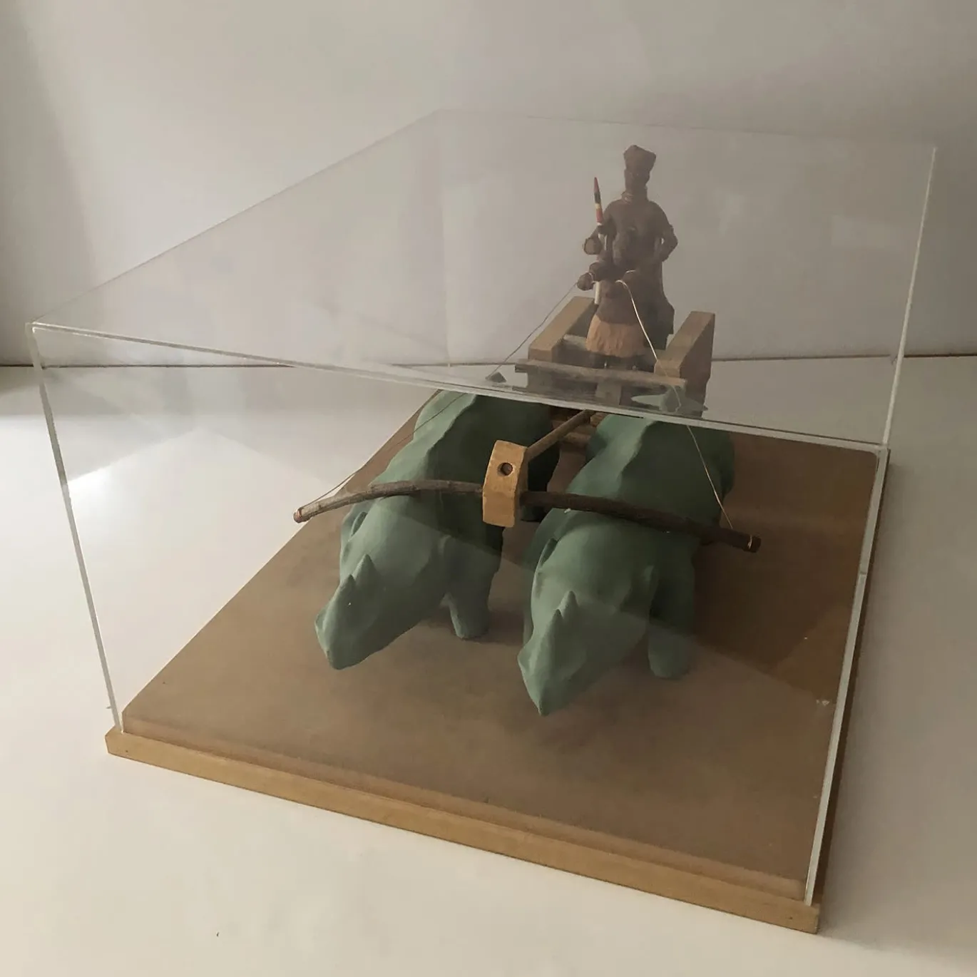Scultura in legno e ceramica policroma La Regina Delle Amazzoni