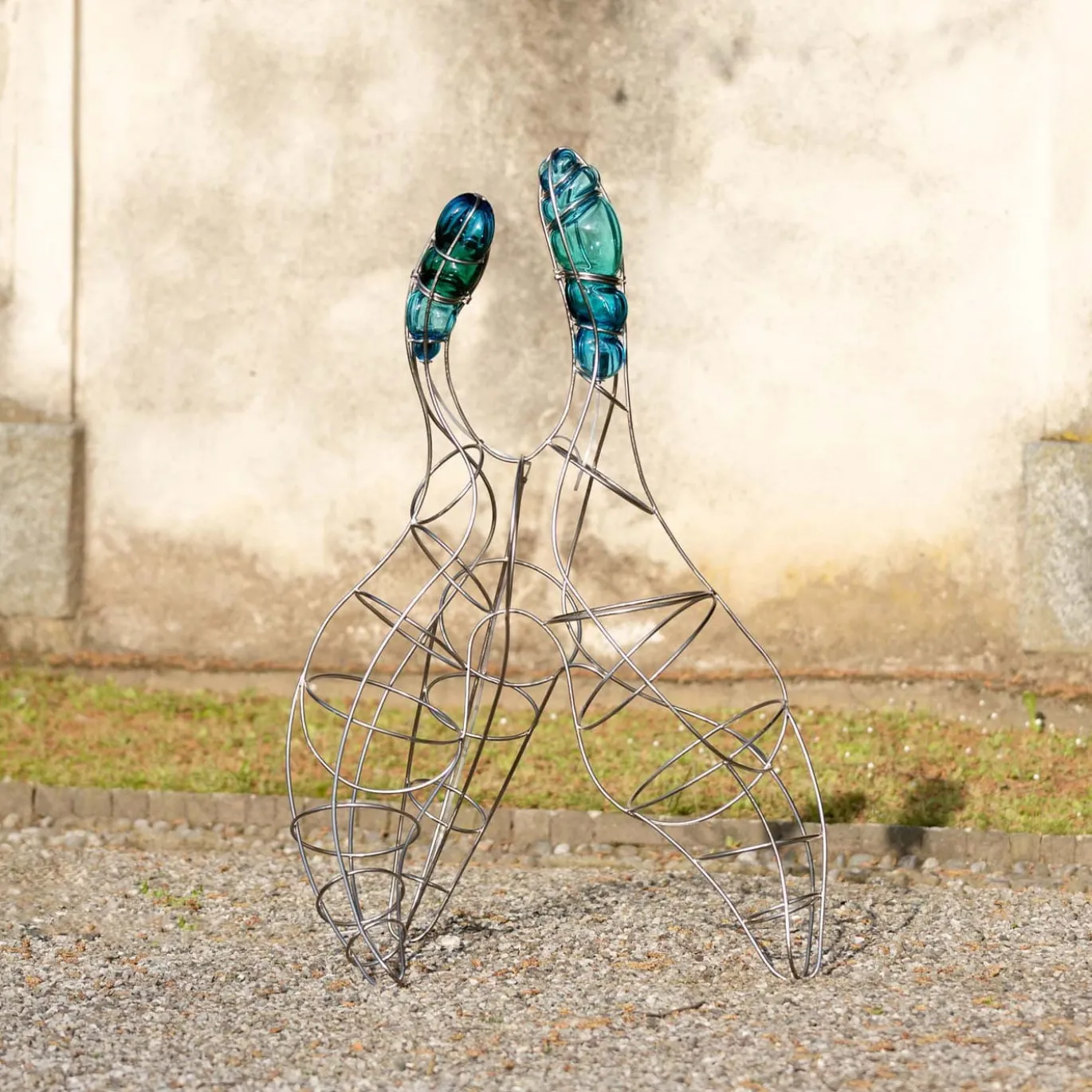 Scultura in metallo e vetro di Murano Miss Joushua