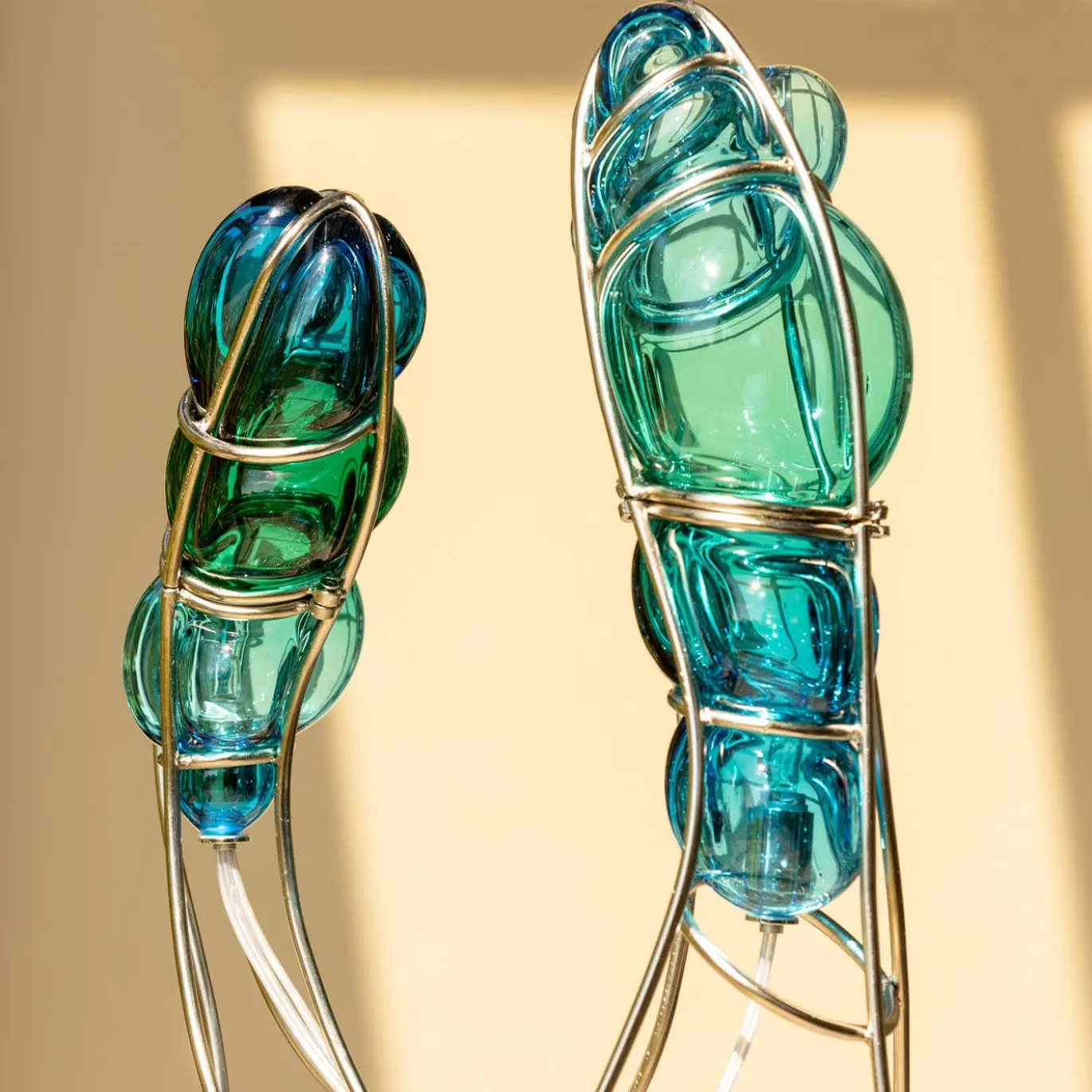 Scultura in metallo e vetro di Murano Miss Joushua