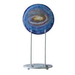 Scultura in vetro blu e rosa fluorescente Galassia