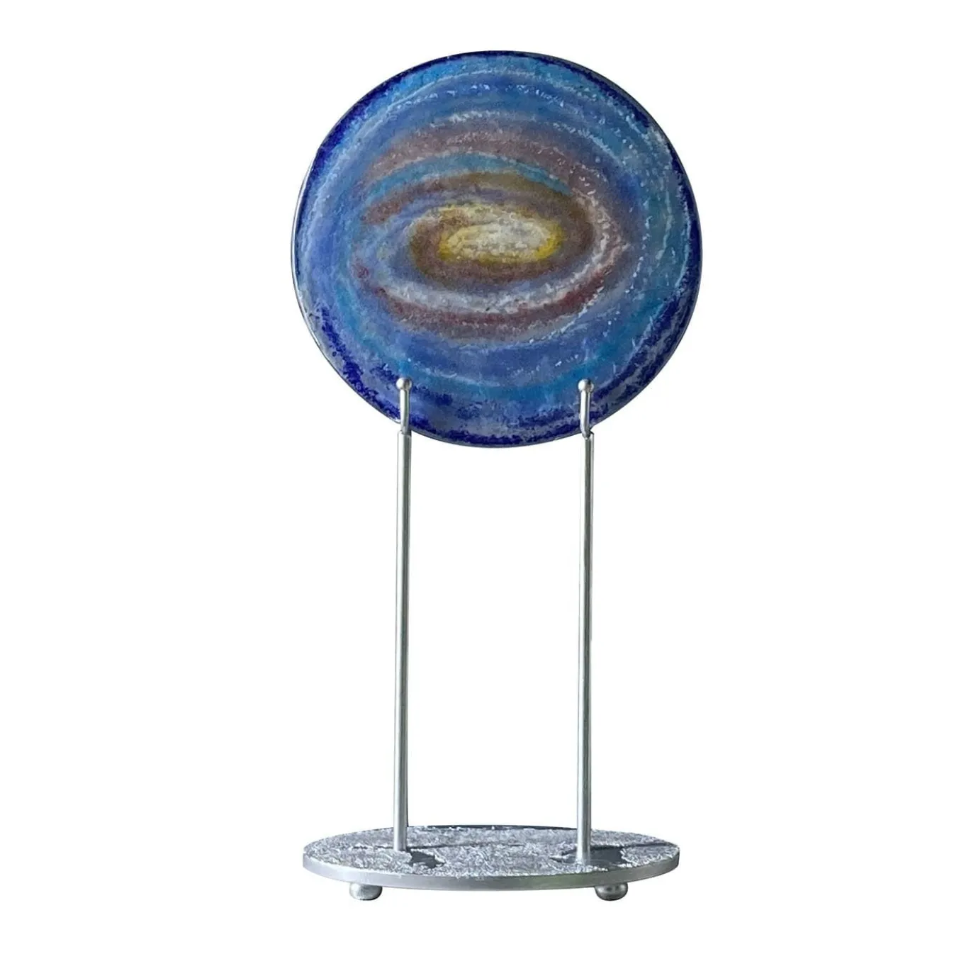Scultura in vetro blu e rosa fluorescente Galassia