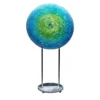 Scultura in vetro blu e verde fluorescente Nebulosa
