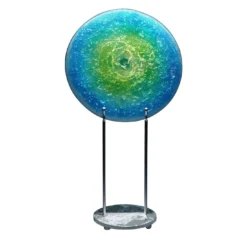 Scultura in vetro blu e verde fluorescente Nebulosa
