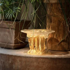 Scultura in Vetro Piccola Cristallo Oro