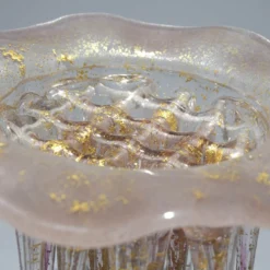 Scultura in Vetro Rosa Chiaro e Oro