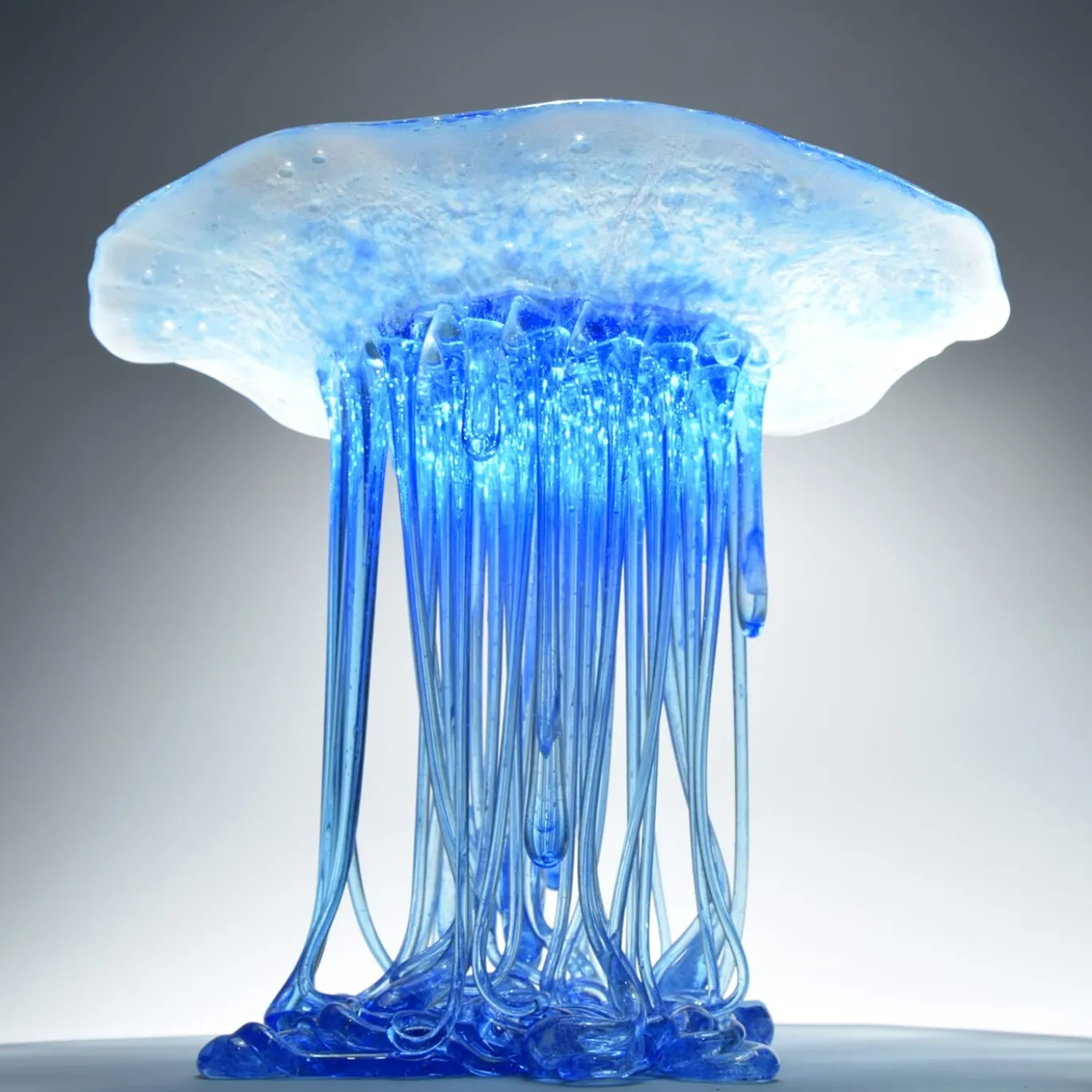 Scultura in Vetro Tiger Blu Acqua