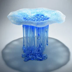 Scultura in Vetro Tiger Blu Acqua