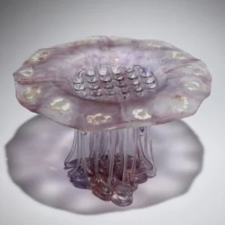 Scultura in Vetro Viola e Blu