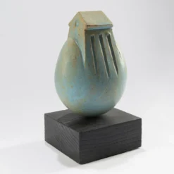 Scultura Kastellorizo in gres smaltato turchese