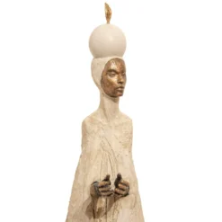Scultura La Papessa A Tutto Tondo Beige e Bronzo