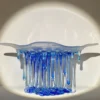Scultura Mille Gocce Blu in vetro