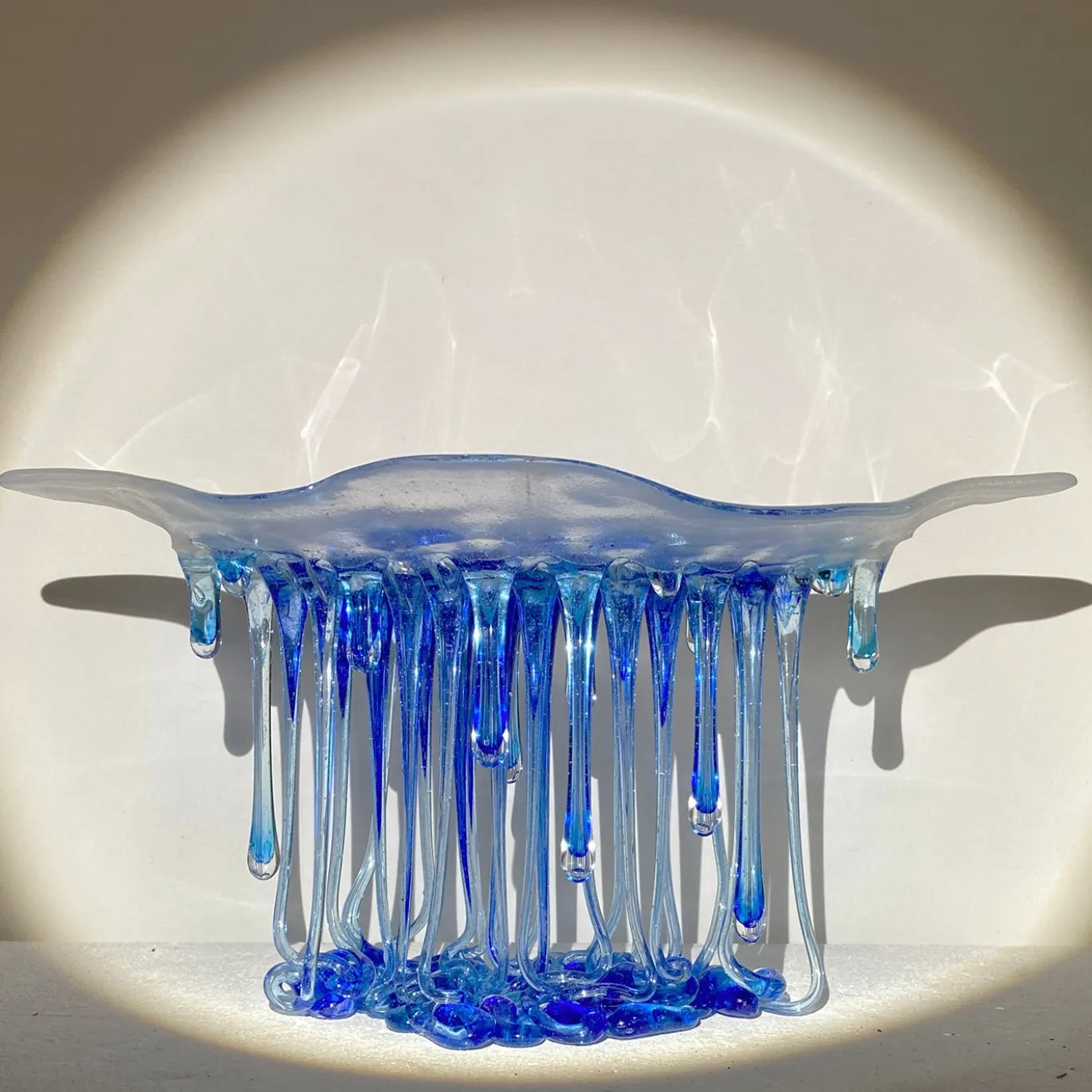 Scultura Mille Gocce Blu in vetro