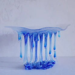 Scultura Mille Gocce Blu in vetro