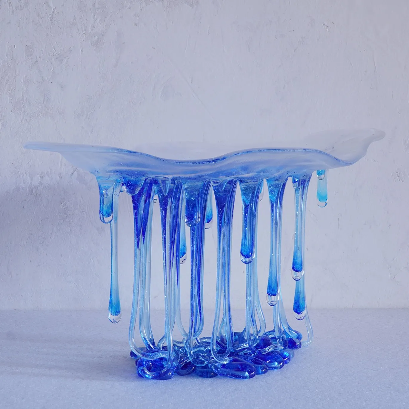 Scultura Mille Gocce Blu in vetro