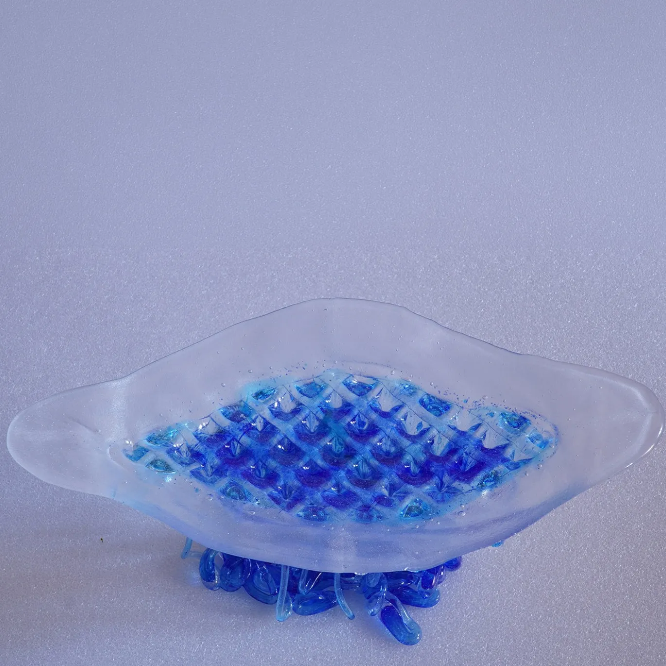 Scultura Mille Gocce Blu in vetro