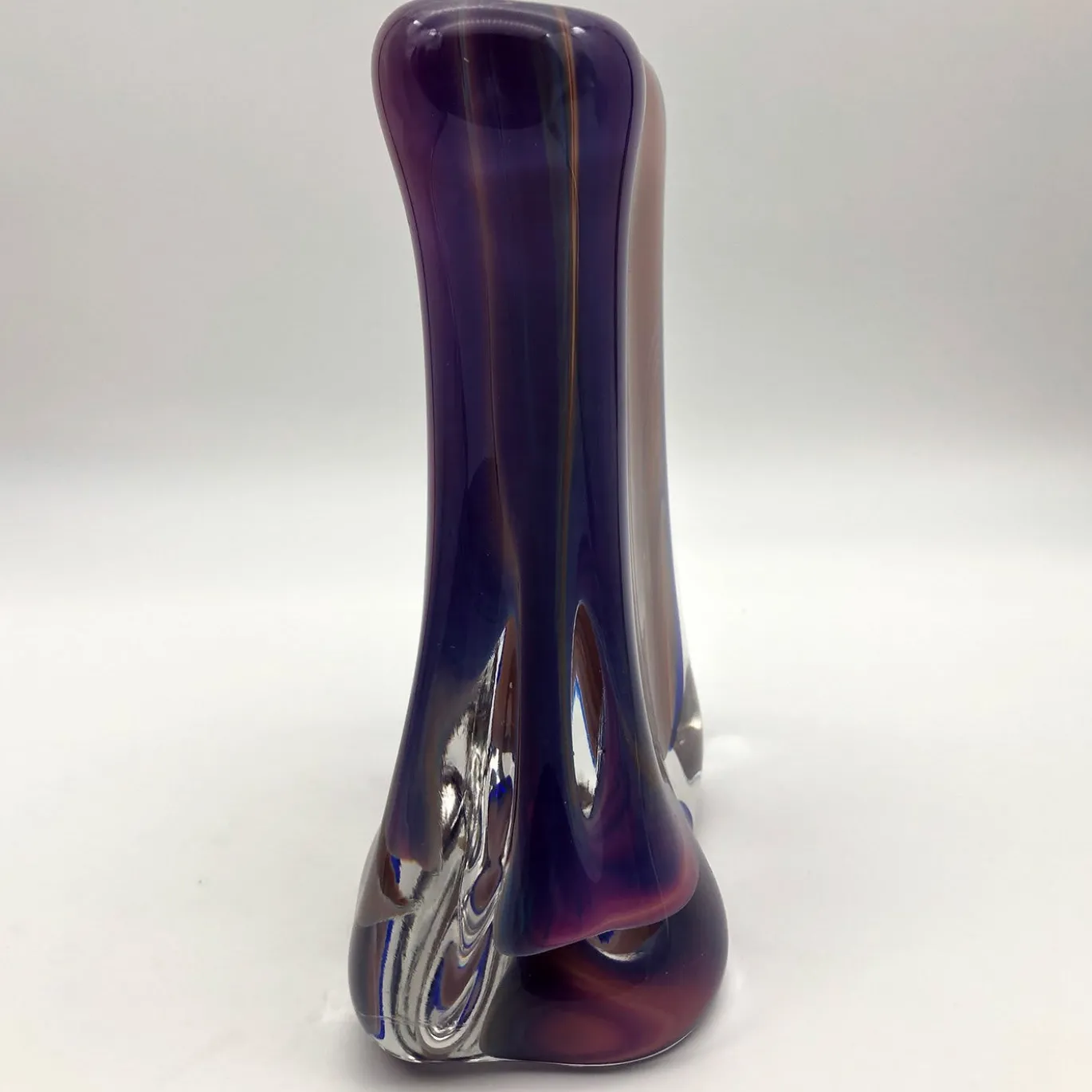 Scultura Vaso Chalcedony in Vetro di Toso Cristiano