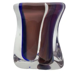 Scultura Vaso Chalcedony in Vetro di Toso Cristiano