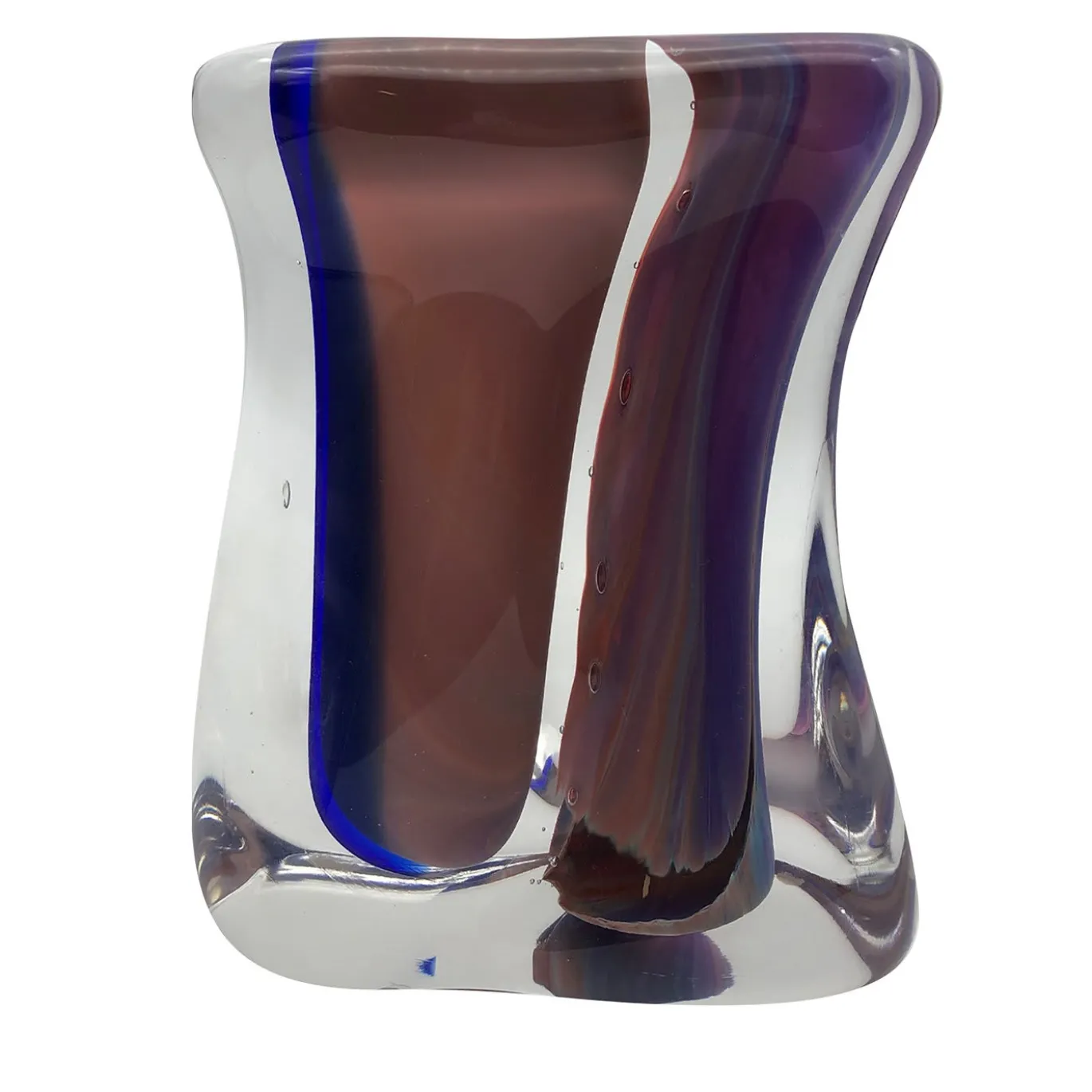 Scultura Vaso Chalcedony in Vetro di Toso Cristiano