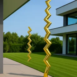 Scultura Vibra in acciaio inossidabile lucido oro
