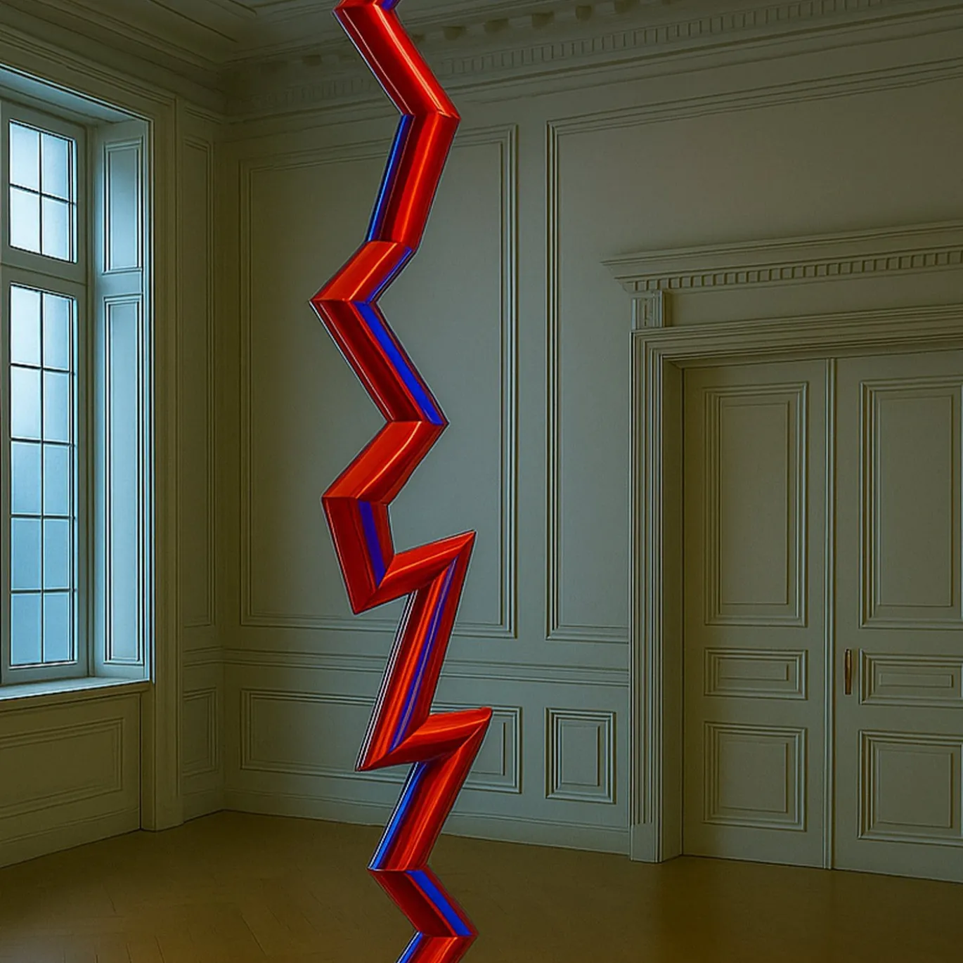 Scultura Vibra in acciaio inossidabile rosso lucidato