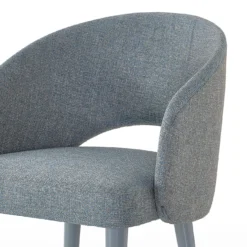 Sedia Blubelle Azzurra con Gambe in Legno Laccato