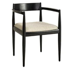 Sedia Erika nera con cuscino bianco