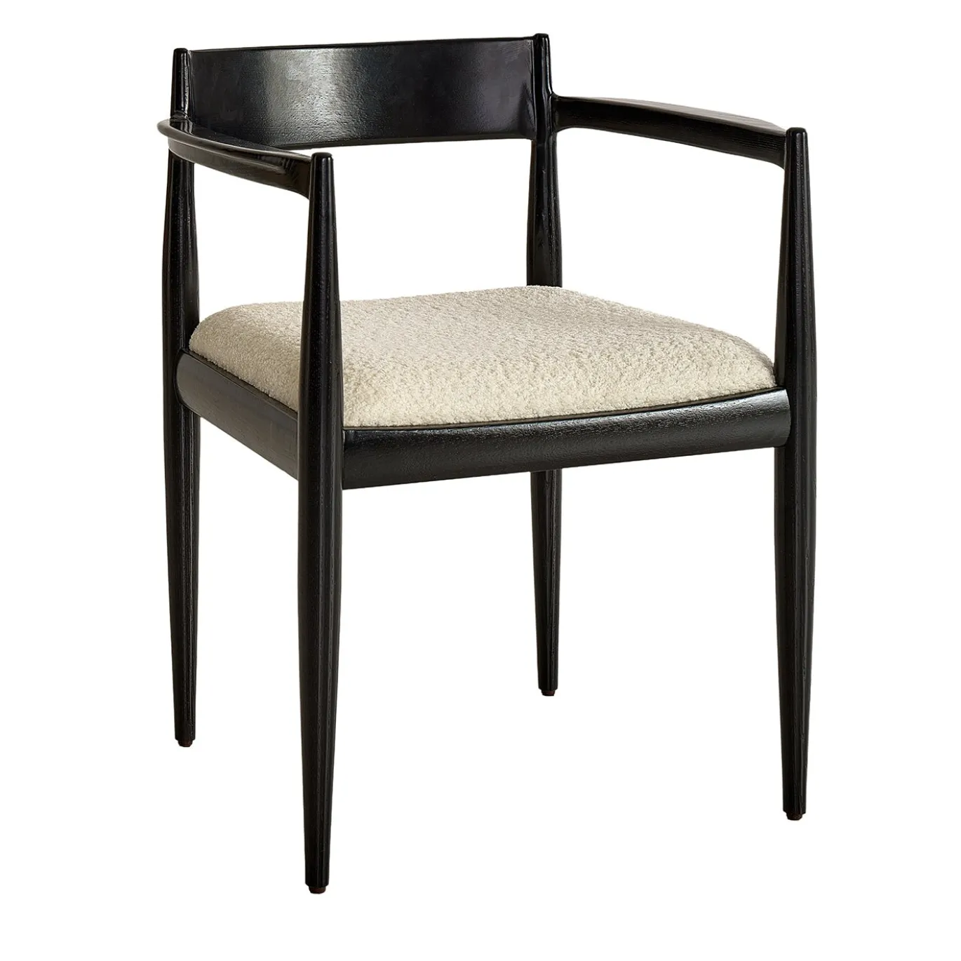 Sedia Erika nera con cuscino bianco