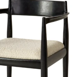 Sedia Erika nera con cuscino bianco