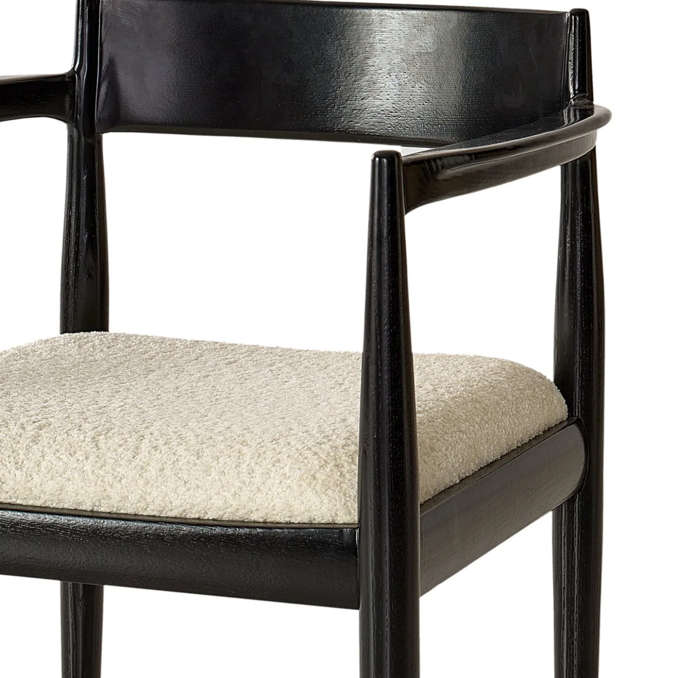 Sedia Erika nera con cuscino bianco