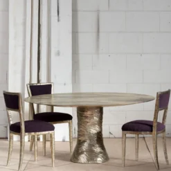 Sedia Flo Oro e Bouclé Viola