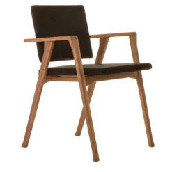 Sedia Luisa in Noce e Rivestimento Nero di Franco Albini