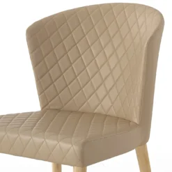 Sedia Mila in Similpelle trapuntata Beige