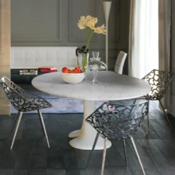 Sedia Miss Lacy Traforata in Acciaio Inossidabile Argento di Philippe Starck