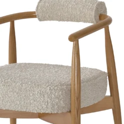 Sedia Paola in tessuto beige e legno