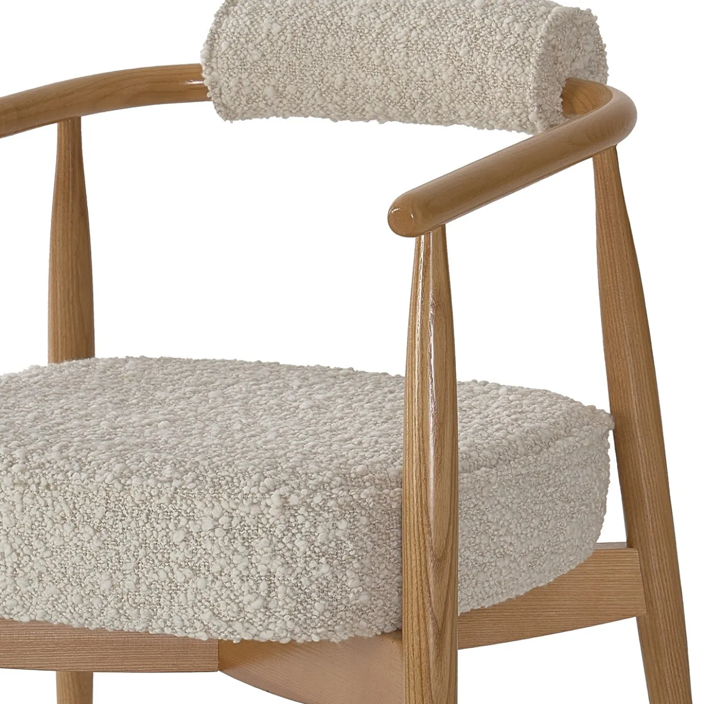 Sedia Paola in tessuto beige e legno