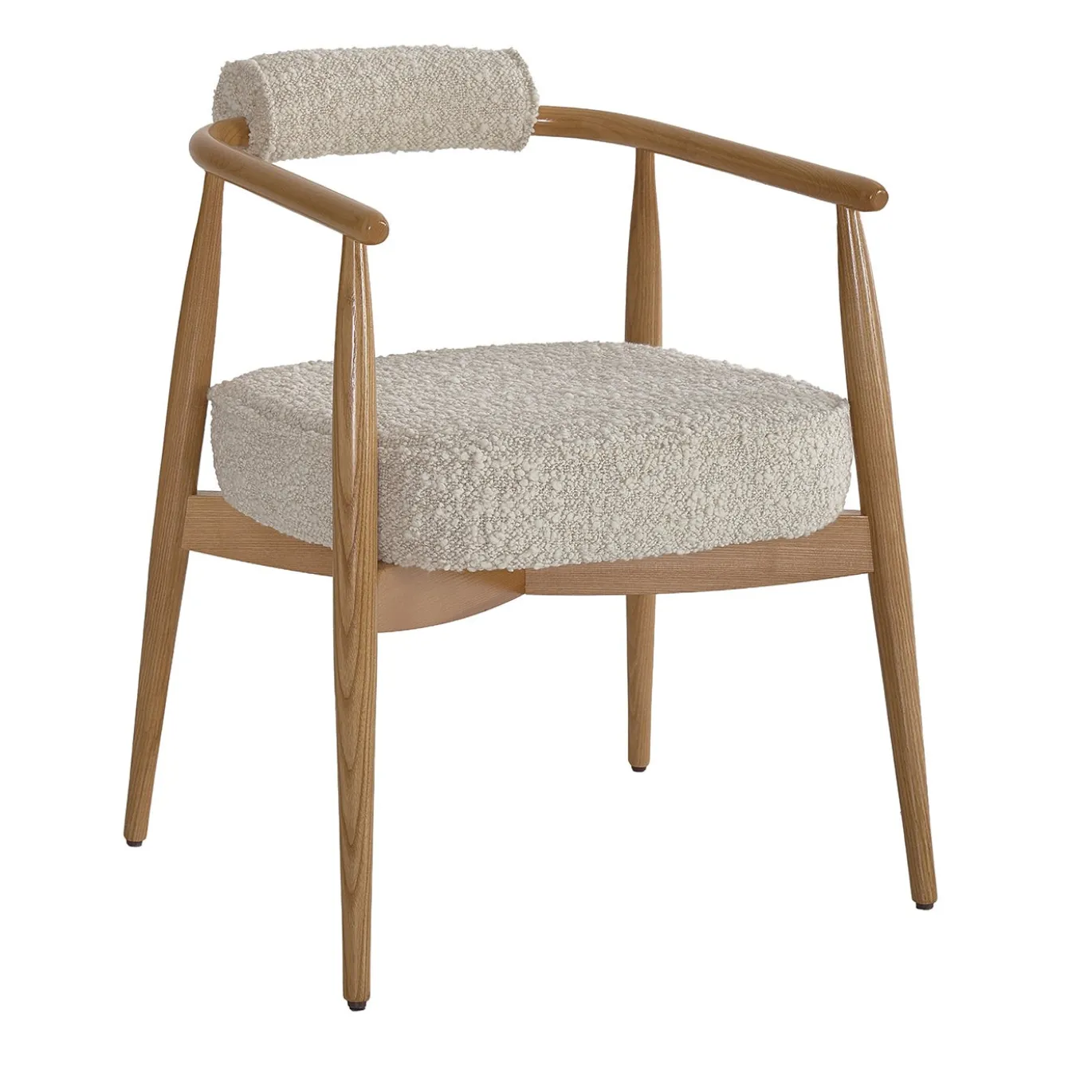 Sedia Paola in tessuto beige e legno