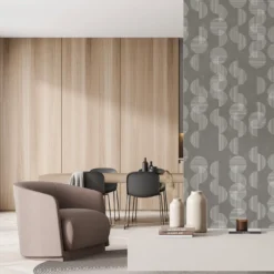 Semicerchi Beige Bhaus 100 Carta da parati