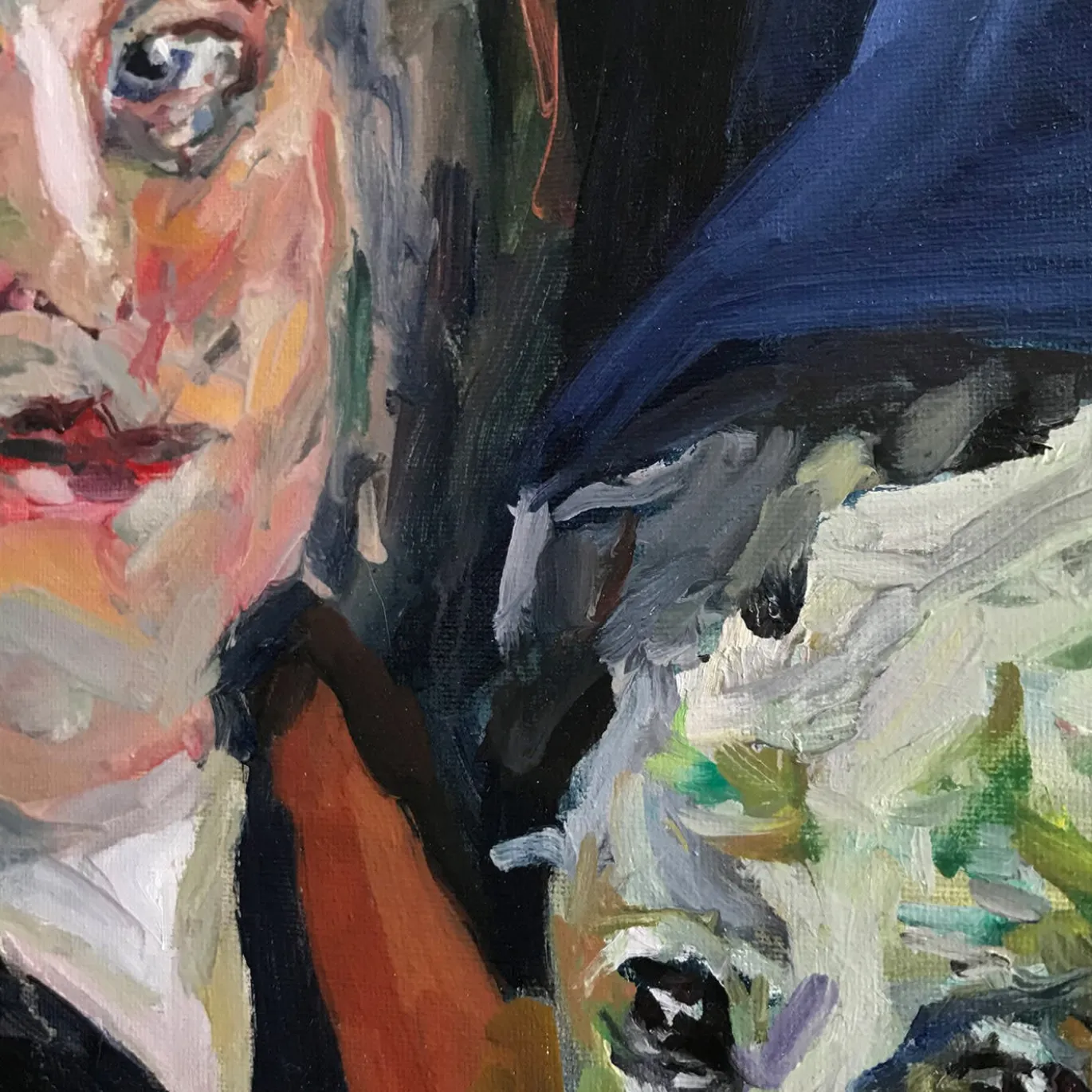 Senza titolo con Hogart Pittura a olio