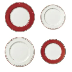 Servizio da Tavola Bianco e Rosso a Righe