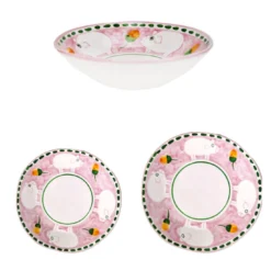 Servizio da Tavola Cortile 18 Pezzi in Ceramica Rosa