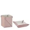 Set con vide poche e scatola miu in pelle color ostrica e rosa cenere
