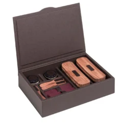 Set Cura Scarpe Luna Calzascarpe in Camoscio Marrone