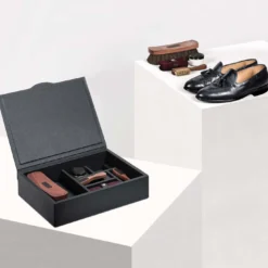 Set Cura Scarpe Luna Calzascarpe in Camoscio Marrone