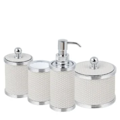 Set da Bagno Amalfi in Pelle Bianca