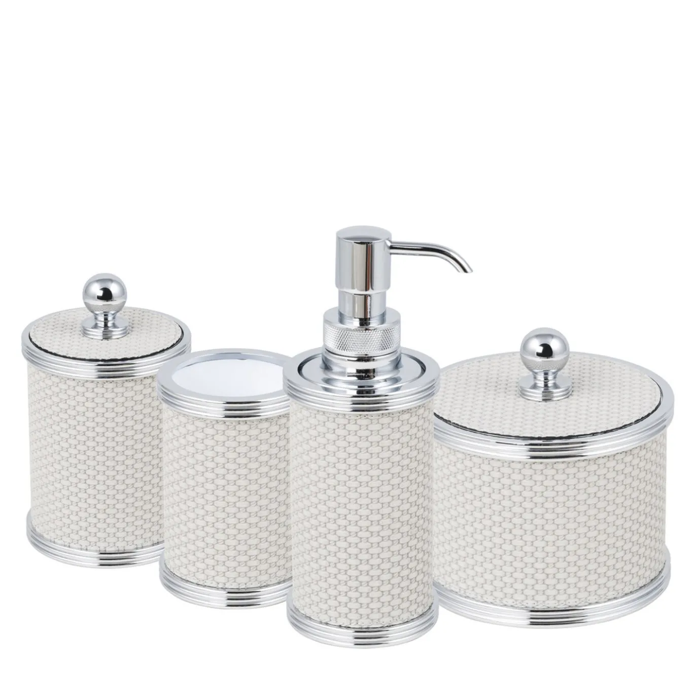 Set da Bagno Amalfi in Pelle Bianca